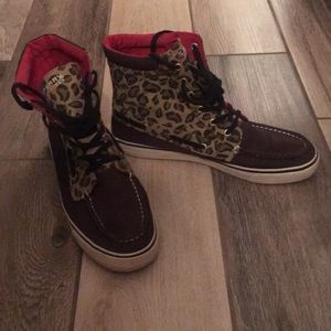 Sperry leopard print high tops